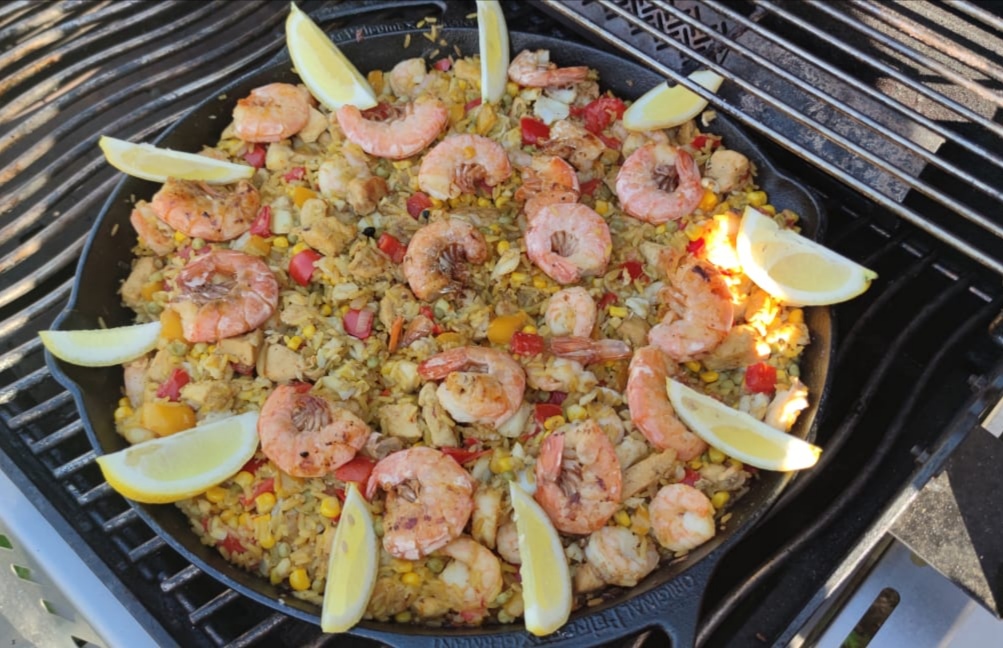 die Sachsengriller Grill Rezept Paella Pfanne